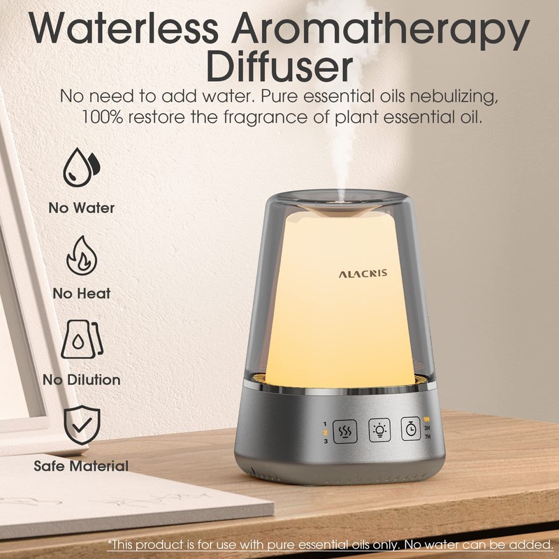 ALACRIS Aromatherapy Diffuser, Waterless Essential Oil Diffuser - 4 in