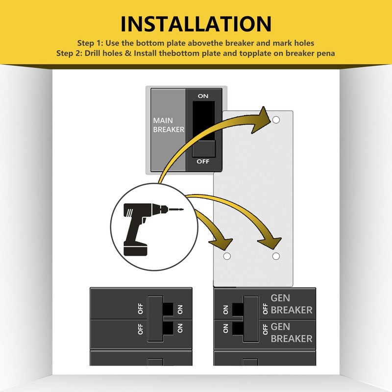 Generator Interlock Kit Compatible with Square D Vertical Main 150