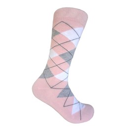 Calcetines de algodón rosa para hombre, talla única para la mayoría de los hombres; calcetines de tallas 10 a 13., Light Pink/White/Heather Grey, Tamaño uno para hombre
