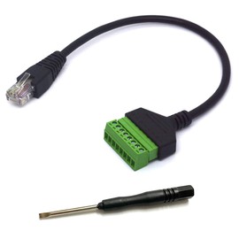 HTGuoji RJ45 Screw Terminal, Ethernet RJ45 Female Plug to 8 Pin Screw Terminal Block Connector for Cat7 6 5 CCTV AV DVR UTP Network Adapter Extension Cord (RJ45 Male)