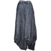 Gheri Women's Cotton Distressed Open Pocket High Low Skirt, Black