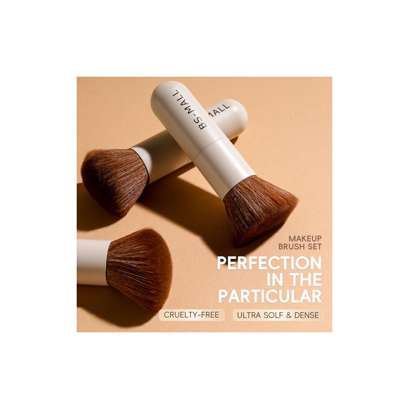 BS-MALL Juego de 11 brochas de maquillaje de bambú sintético