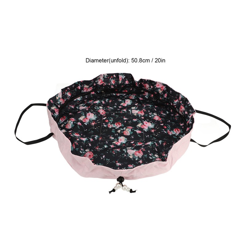 Drawstring Makeup Bags Cosmetic Bags Large Capacity Inner Zipper Pockets