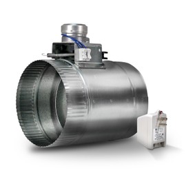Suncourt ZoneMaster 6-Inch Normally Open Motorized Damper — Power Close/Spring Open 24V Vent Damper, Transformer Included (ZO206)