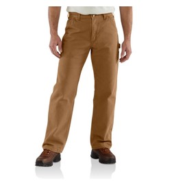 Carhartt Men's Loose Fit Washed Duck Flannel-Lined Utility Work Pant, Carhartt Brown, 36W x 30L