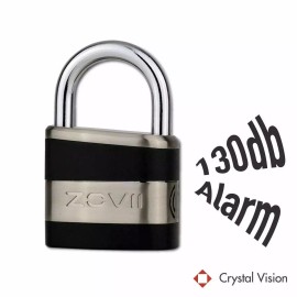 Crystal Vision  Weather Proof Anti Theft Loud 130db Hardened Steel Alarm PadLock
