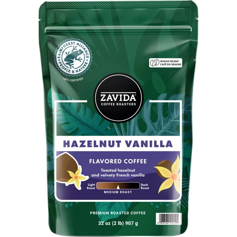 Zavida 2 Pack - Zavida Coffee Whole Bean Coffee, Hazelnut