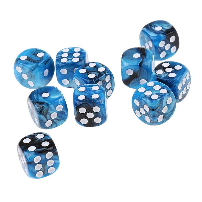 Yourandoll 10pcs Polyhedral Dice D6 Dice 6 Sided Dice for