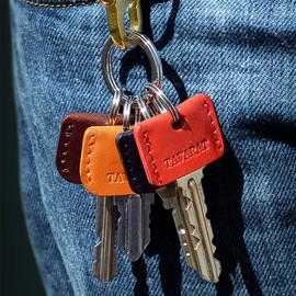 TAVARAT Key Cover, Genuine Leather, Key Cap, Made in Japan, Himeji Leather, Key Cover with Double Cans (Large-Navy), Large Size, Navy