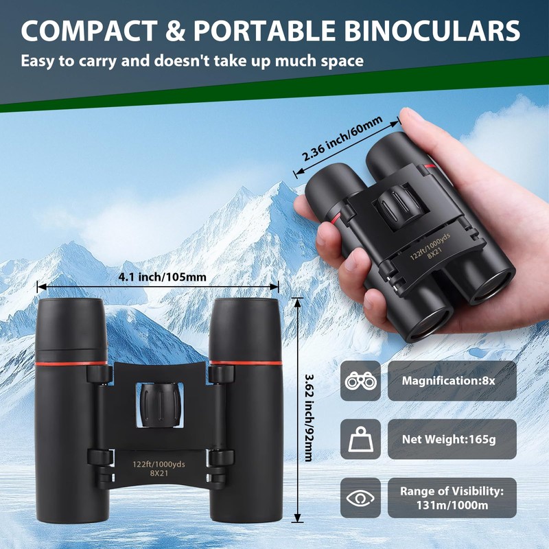 Binoculars for Adults and Kids, High Powered Portable & Compact