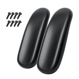 kwmobile 2 x replacement armrest pads universal - pads for office chair armrest - cushion for armrest made of PU - replacement pads in black
