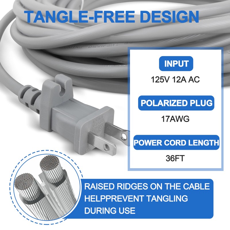 Upright Vacuum Power Cord for Shark Navigator/Rotator Lift-Away Pro 36FT