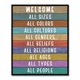All Welcome Sign, Wall Decor for Office, Meeting Room, Classroom Rules, Classroom Poster, Welcome All Sizes, All Colors, All Ages, No Framed (8X10 INCH)