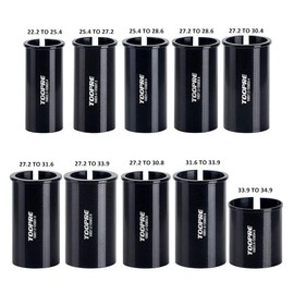 WASAGA Bicycle Seat Post Adapter, Bicycle Tube Adapter Adjustment Disc 22.2/25.4/27.2/31.6/33.9 mm to 25.4/27.2/28.6/30.4/30.8/31.6/33.9/34.9 mm for MTB, Road Bike