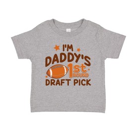 I'm Daddy's First Round Pick Fantasy Football Pregnancy Announcement Toddler T-Shirt 5/6T Athletic Heather