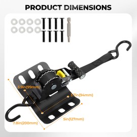 Retractable Truck Bed Ratchet Straps for Ford F150 (2015-2025), 10ft Self-Retracting Tie-Downs with BoxLink Plates Mounted Brackets, Heavy Duty Bolt-On, Secure Cargo, Boats, Motorcycles, and More