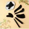 LHYILSWQ 4Pcs Basalt Gua Sha Facial Massage Tool Hot Massage