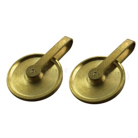 Harts Pair of Brass Gut or Cable Pulleys 50mm Wheel for long case Clocks