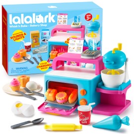 Toddler Pretend Play Toys, Bakery Shop with Light & Sound Oven, Realistic Mixer, Color Changing Bread, 20 Pieces Play Kitchen Accessories, Birthday Gift for Boys Girls Kids