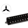 HosDen 30cm Triangular Ruler Metric Architect Matrix Ruler Solid Black