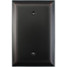Jumbo Stamped Oil Rubbed Bronze One Gang Blank Wall Plate