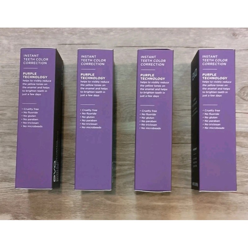 Evo New EVO Purple Toothpaste Instant Teeth Color Correction 3.5oz