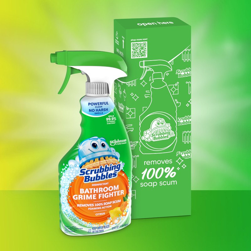 Scrubbing Bubbles Bathroom Grime Fighter Disinfectant Cleaner, Citrus Scent, 32oz