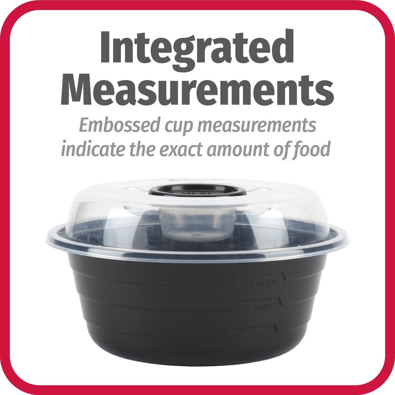 GoodCook 4-Cup Meal Prep Bowls Set with Lids and Dressing