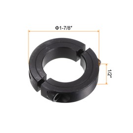 HARFINGTON 4pcs Shaft Collar for 1-1/8" Rod 1-7/8" OD 1/2" Width Black Oxide Plating Double Split Axle Clamp-On Collar with Set Screw