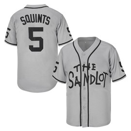Men's #5 Michael Squints Sandlot Movie Baseball Jersey Christmas Summer Stitched Grey Size L