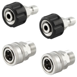Raincovo Pressure Washer Quick Connect Fittings, M22 14mm to 3/8 Inch Quick Connect Pressure Washer Hose Adapter, Stainless Steel, 4 Pieces