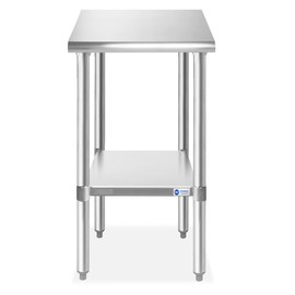 GRIDMANN Stainless Steel Work Table 18 x 30 Inches, NSF Commercial Kitchen Prep Table with Under Shelf for Restaurant and Home
