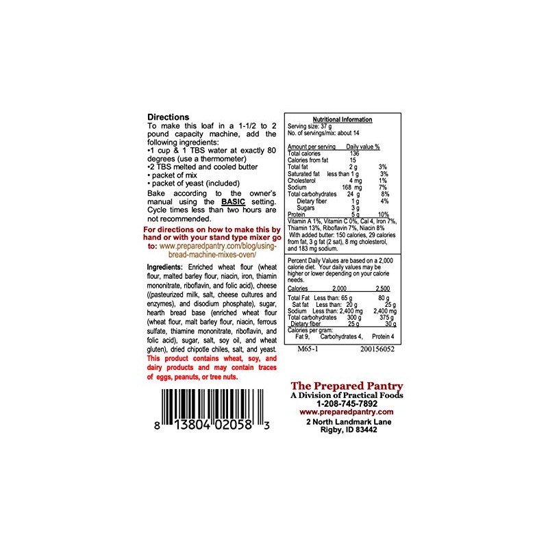 The Prepared Pantry Cheddar Cheese Bread Mix; Single Pack; For