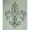 Wrought Iron Open Work Fleur de Lis Wall Hanging