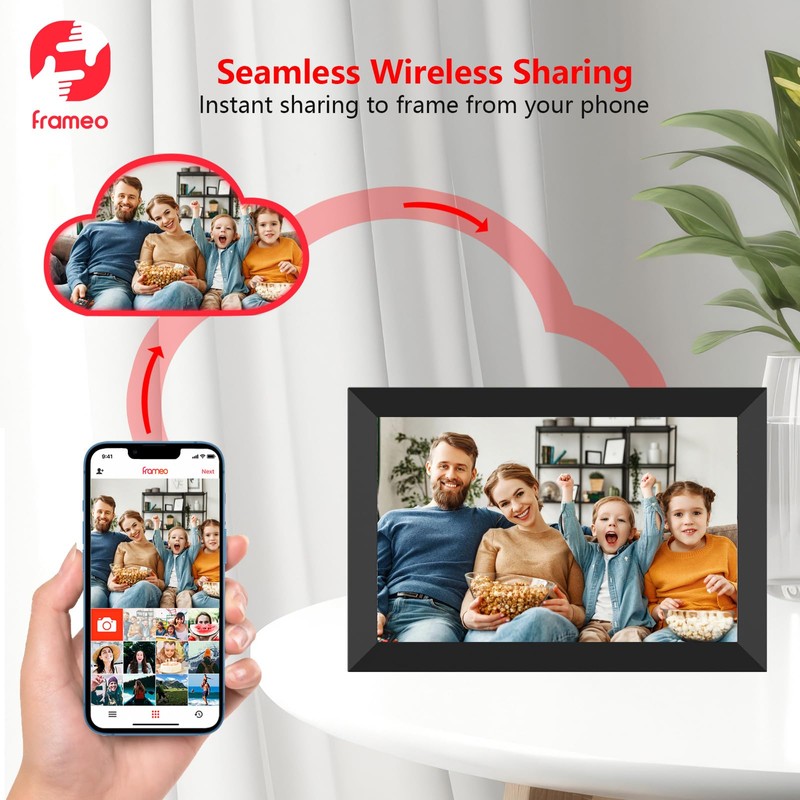 FRAMEO Digital Photo Frame, 10.1 Inch WiFi Digital Picture Frame