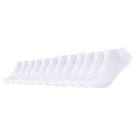 Camano Trainer Socks Men Women 39-42 43-46 47-49 CA-Soft Organic Cotton Pack of 12 without Elastic Waistband Black Grey Blue White, Size: 47-49, Colour: White (1000)