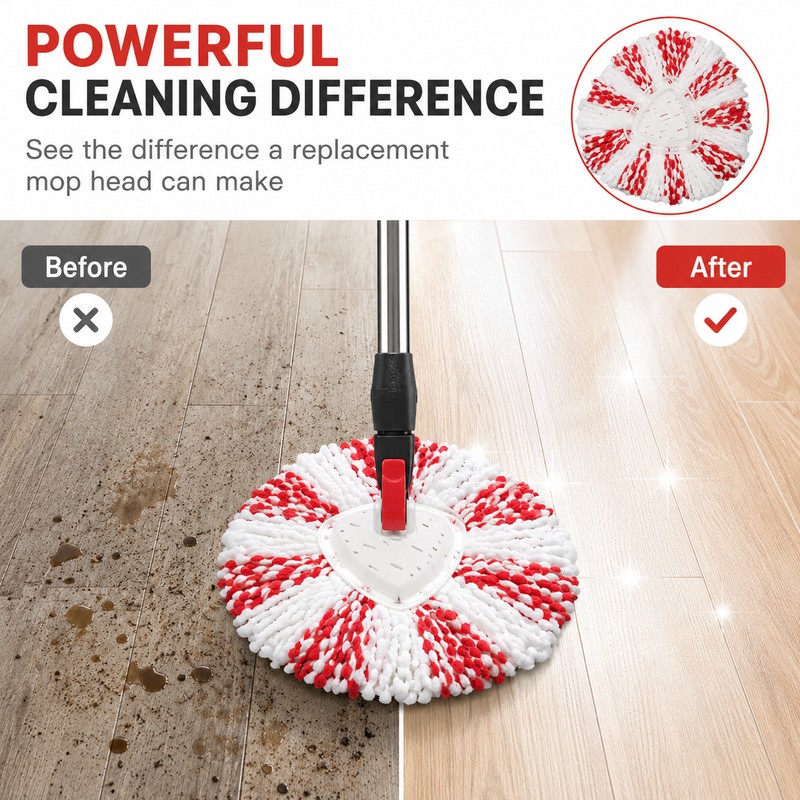 Microfiber Spin Mop Head Replacement for EasyWring Systems – Absorbent