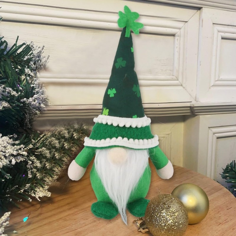zhuja St Patricks Day Decorations Gnome Plush Home Table Ornament