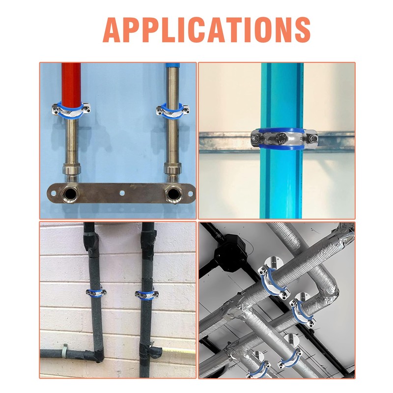 AKIHISA 4-1/4 Inch Ceiling Mount Pipe Support,2 Pack Adjustable 304