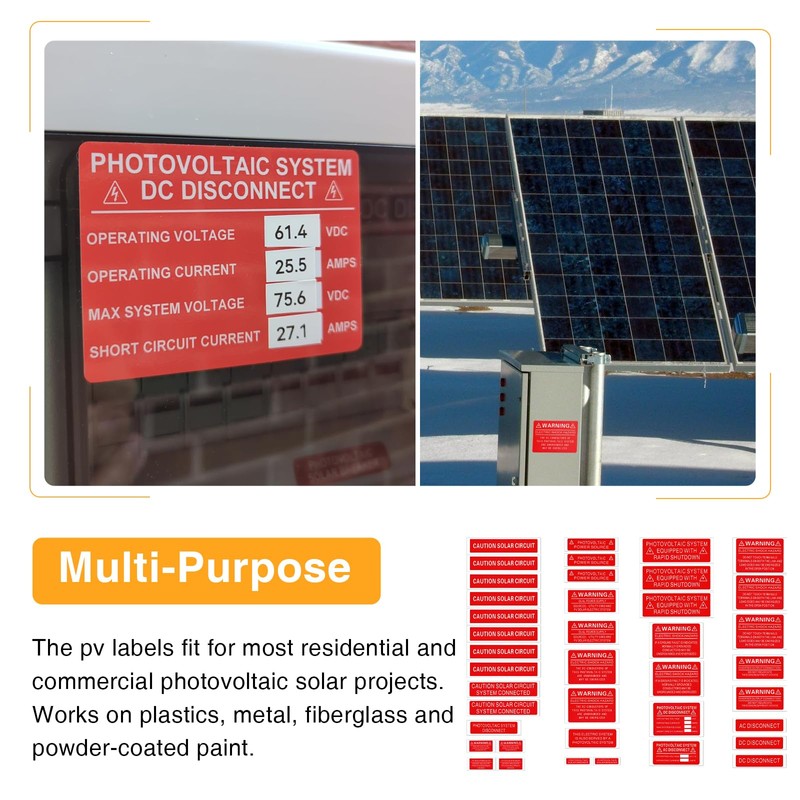 Shuisen 40 Pcs PV Labels Fit for Solar Panel System,
