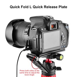 Foldable Camera L Bracket, Vertical Camera Mount Horizontal Switching Tripod Quick Release Plate, for DSLR Monopod Stabilizer Universal