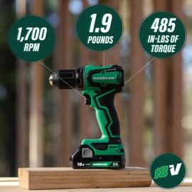 Metabo HPT 18V MultiVolt™ Sub-Compact Driver Drill/Impact Cordless Combo Kit | High Torque | Brushless Motor | Lifetime Tool Warranty | KC18DDXS