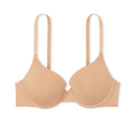 Victoria's Secret Cotton Push Up Perfect Shape T Shirt Bra, Full Coverage, Padded, Smoothing, Bras for Women, Beige (34B)