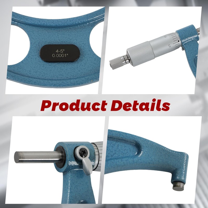 findmall 0-6" Outside Micrometer Set (0-1", 1-2", 2-3", 3-4", 4-5",