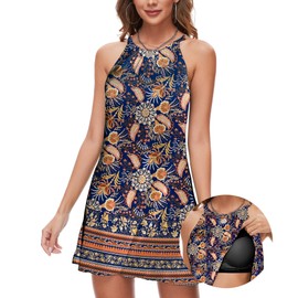 ANYFITTING Built in Bra Summer Dresses for Women Vacation Hawaiian Tropical Sun Dress Casual Sundresses Resort Wear 2025