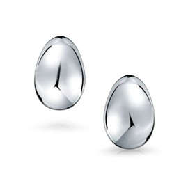 Bling Jewelry .925 Silver Polished Modern Dome Clip On Earrings Nickel Clip