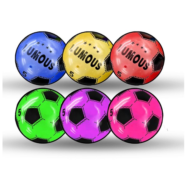 EXPECTRO 6pcs Plastic Football, 8.5” PVC Ball for Sports- Inflatable Plastic Ball for Indoor Outdoor Play Beach, home & small plastic balls for Garden Outdoor Yard Lawn (6pcs Footballs)