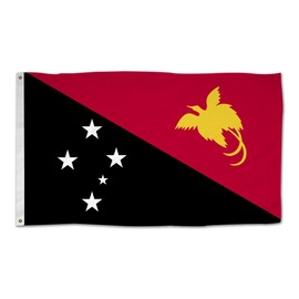 Papua New Guinea National Flag Country Banner 3'x5' Ft Polyester Grommets Indoor/Outdoor
