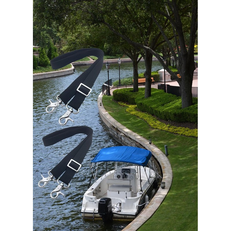 Adjustable Bimini Boat Top Straps,two Hooks Marine Awning Webbing Straps,with