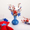 4-Pack Patriotic Floral Stems - Red White Blue Wooden Stars